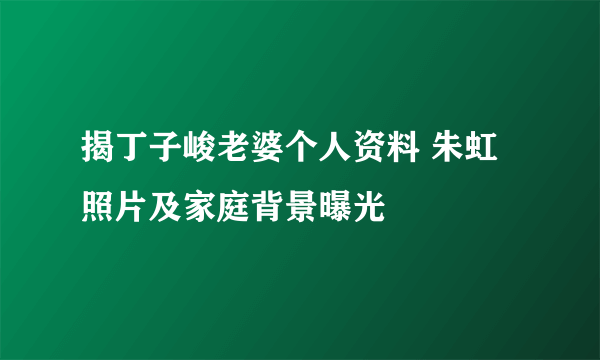 揭丁子峻老婆个人资料 朱虹照片及家庭背景曝光