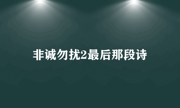 非诚勿扰2最后那段诗