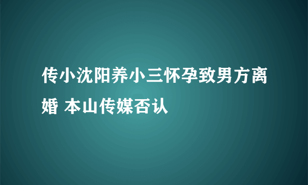 传小沈阳养小三怀孕致男方离婚 本山传媒否认