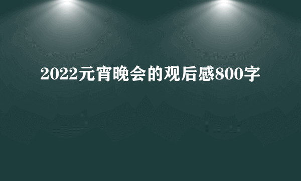 2022元宵晚会的观后感800字