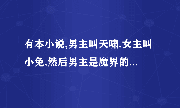 有本小说,男主叫天啸.女主叫小兔,然后男主是魔界的王子，女主是兔年某个特殊日子出生的女生之一。