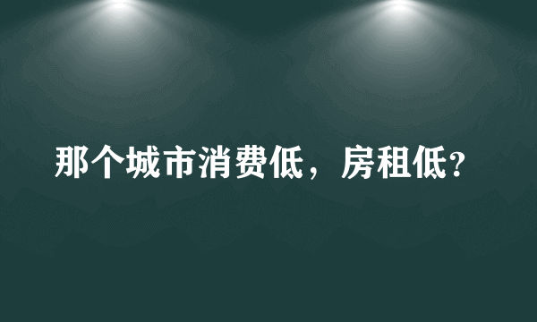 那个城市消费低，房租低？