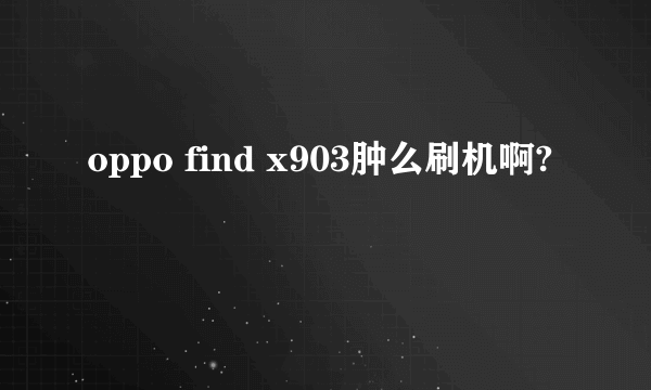 oppo find x903肿么刷机啊?