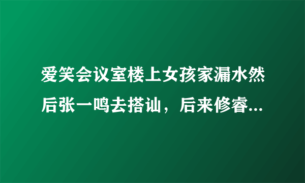 爱笑会议室楼上女孩家漏水然后张一鸣去搭讪，后来修睿出现了是那个女孩的公公