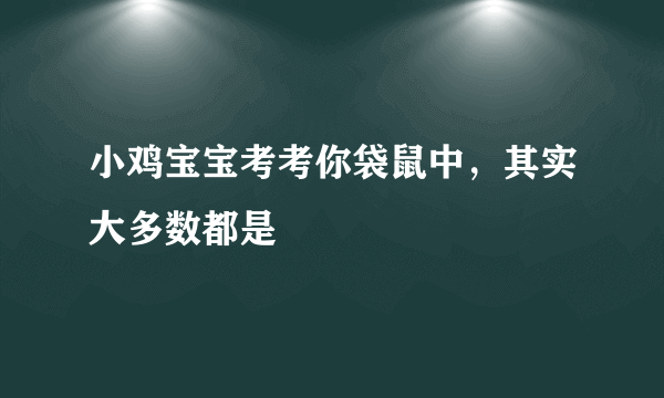 小鸡宝宝考考你袋鼠中，其实大多数都是