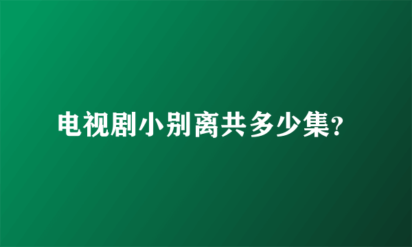 电视剧小别离共多少集？