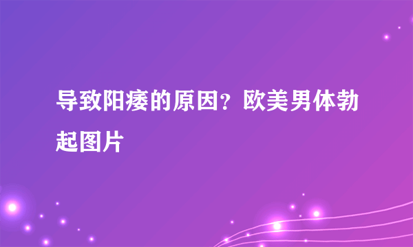 导致阳痿的原因？欧美男体勃起图片