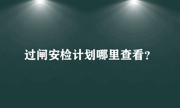 过闸安检计划哪里查看？