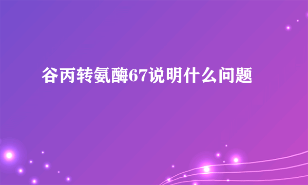 谷丙转氨酶67说明什么问题