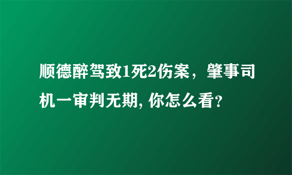 顺德醉驾致1死2伤案，肇事司机一审判无期, 你怎么看？