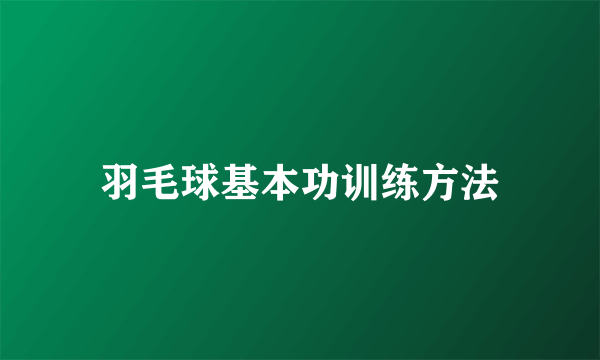 羽毛球基本功训练方法