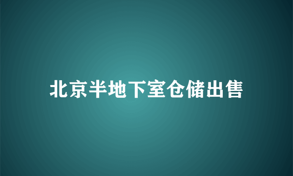 北京半地下室仓储出售