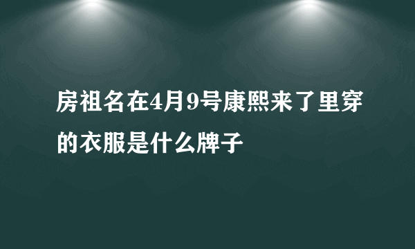 房祖名在4月9号康熙来了里穿的衣服是什么牌子