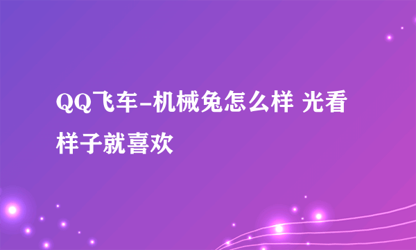 QQ飞车-机械兔怎么样 光看样子就喜欢