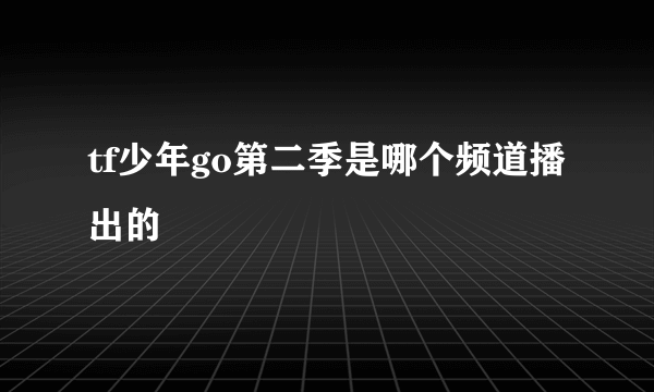 tf少年go第二季是哪个频道播出的