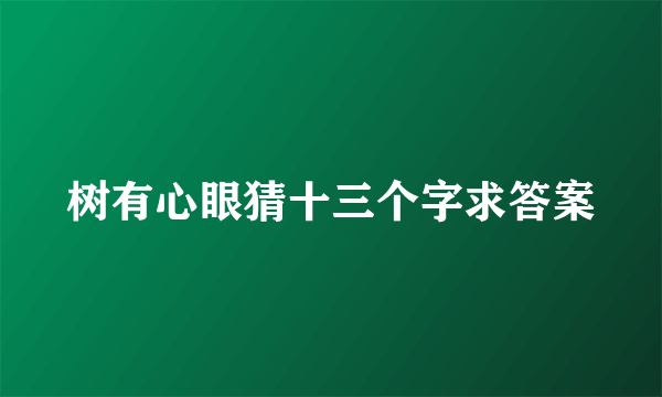 树有心眼猜十三个字求答案