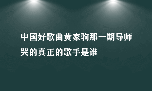 中国好歌曲黄家驹那一期导师哭的真正的歌手是谁