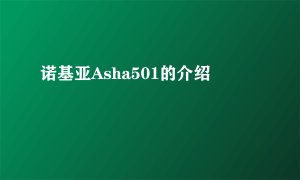 诺基亚Asha501的介绍