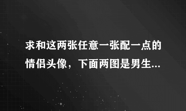 求和这两张任意一张配一点的情侣头像，下面两图是男生的头像，如有回答请多发几张，谢谢。