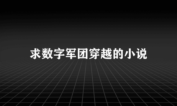 求数字军团穿越的小说