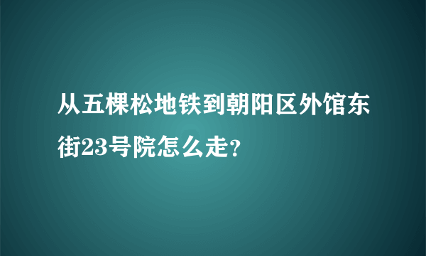 从五棵松地铁到朝阳区外馆东街23号院怎么走？