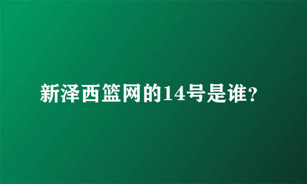 新泽西篮网的14号是谁？