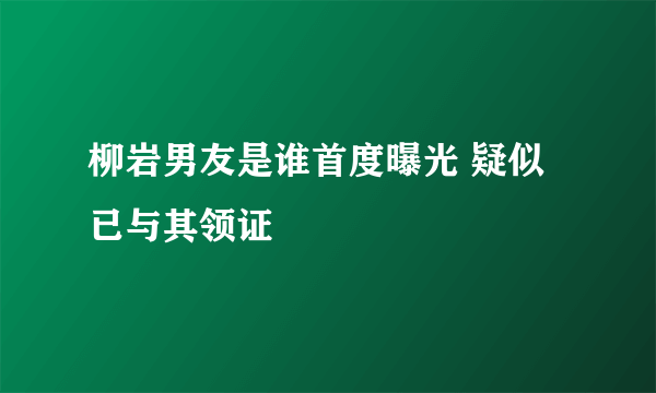 柳岩男友是谁首度曝光 疑似已与其领证