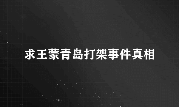 求王蒙青岛打架事件真相