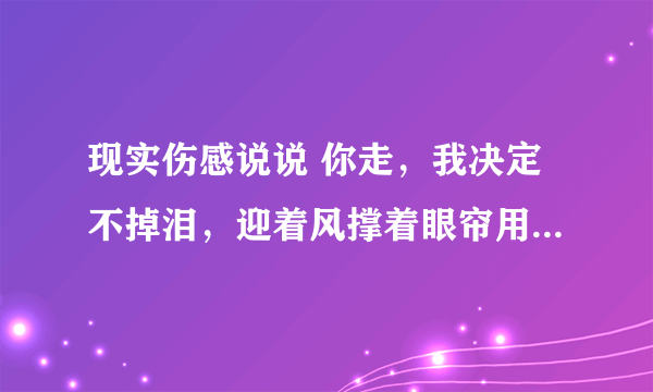 现实伤感说说 你走，我决定不掉泪，迎着风撑着眼帘用力不眨眼