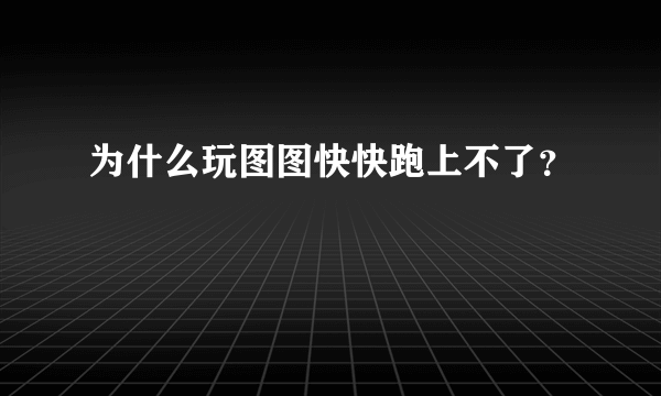 为什么玩图图快快跑上不了？