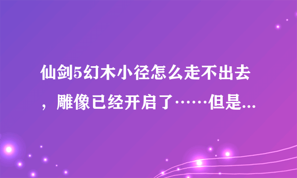 仙剑5幻木小径怎么走不出去，雕像已经开启了……但是还要我去林子深处看。为什么啊？