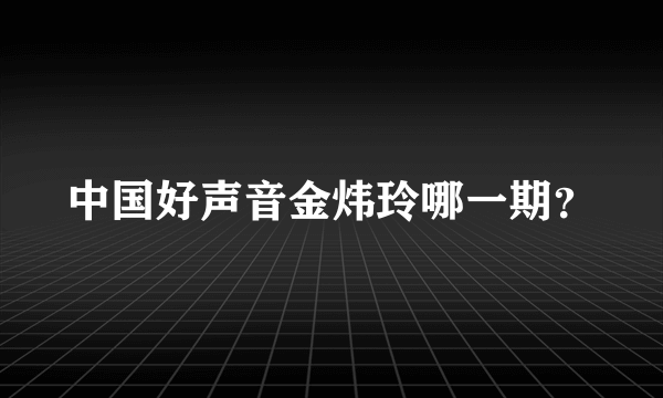 中国好声音金炜玲哪一期？