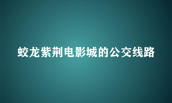 蛟龙紫荆电影城的公交线路