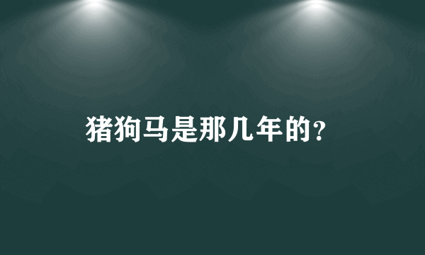 猪狗马是那几年的？