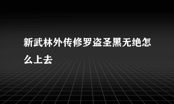 新武林外传修罗盗圣黑无绝怎么上去