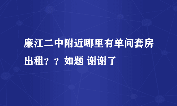 廉江二中附近哪里有单间套房出租？？如题 谢谢了