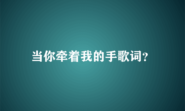 当你牵着我的手歌词？