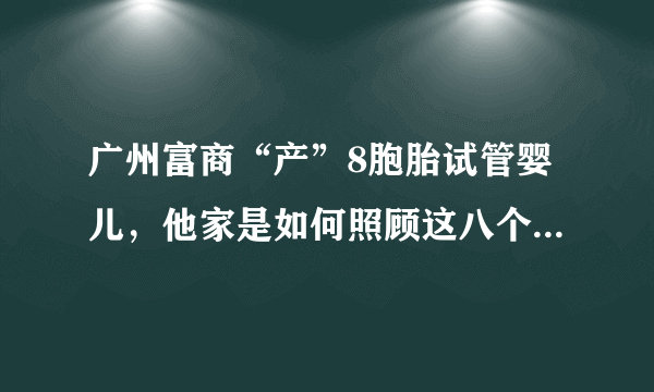 广州富商“产”8胞胎试管婴儿，他家是如何照顾这八个孩子的？