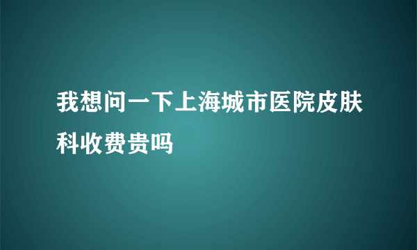 我想问一下上海城市医院皮肤科收费贵吗