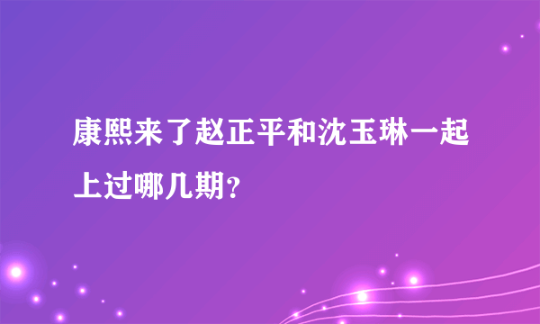 康熙来了赵正平和沈玉琳一起上过哪几期？