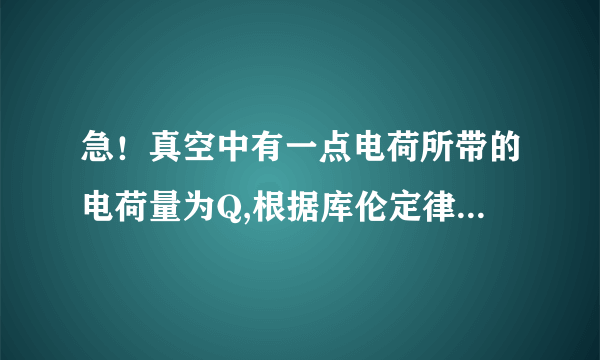 急！真空中有一点电荷所带的电荷量为Q,根据库伦定律和电场强度的定义式。推导出距点电荷Q为r处的电场强度要过程啊！