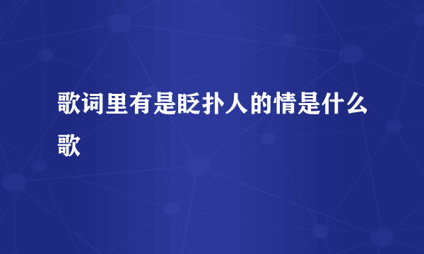 歌词里有是眨扑人的情是什么歌