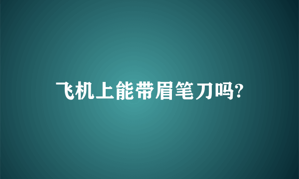 飞机上能带眉笔刀吗?