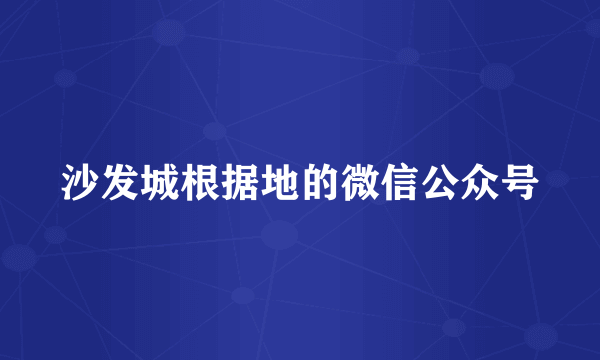 沙发城根据地的微信公众号