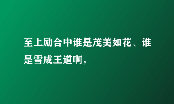 至上励合中谁是茂美如花、谁是雪成王道啊，