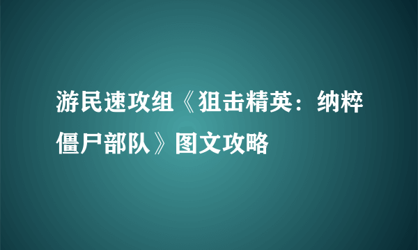 游民速攻组《狙击精英：纳粹僵尸部队》图文攻略