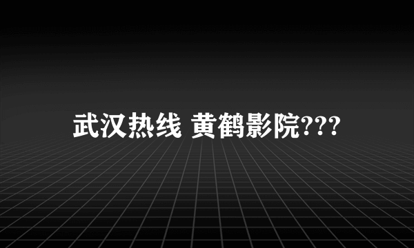 武汉热线 黄鹤影院???