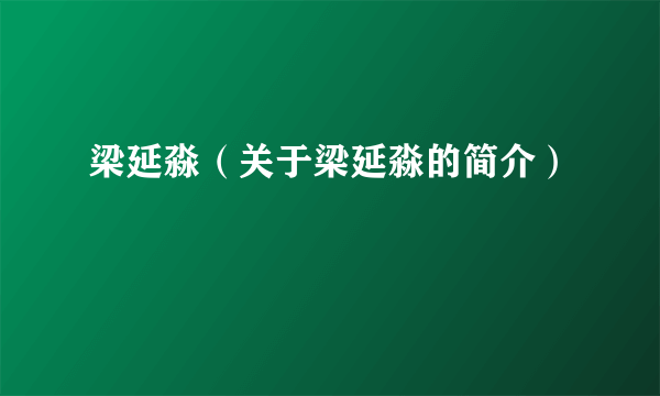 梁延淼（关于梁延淼的简介）