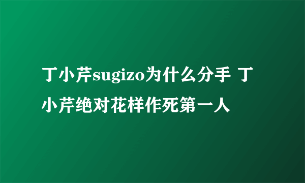 丁小芹sugizo为什么分手 丁小芹绝对花样作死第一人