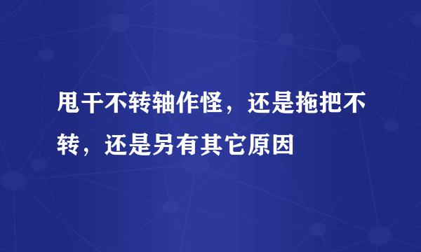 甩干不转轴作怪，还是拖把不转，还是另有其它原因